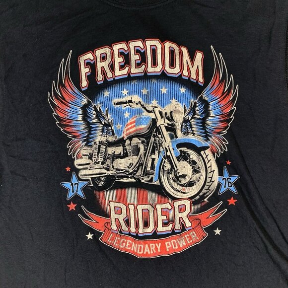 Celebrate Freedom Rider Sleeveless Tee Motorcycle Graphic Tank Top Large Men’s - Picture 3 of 5